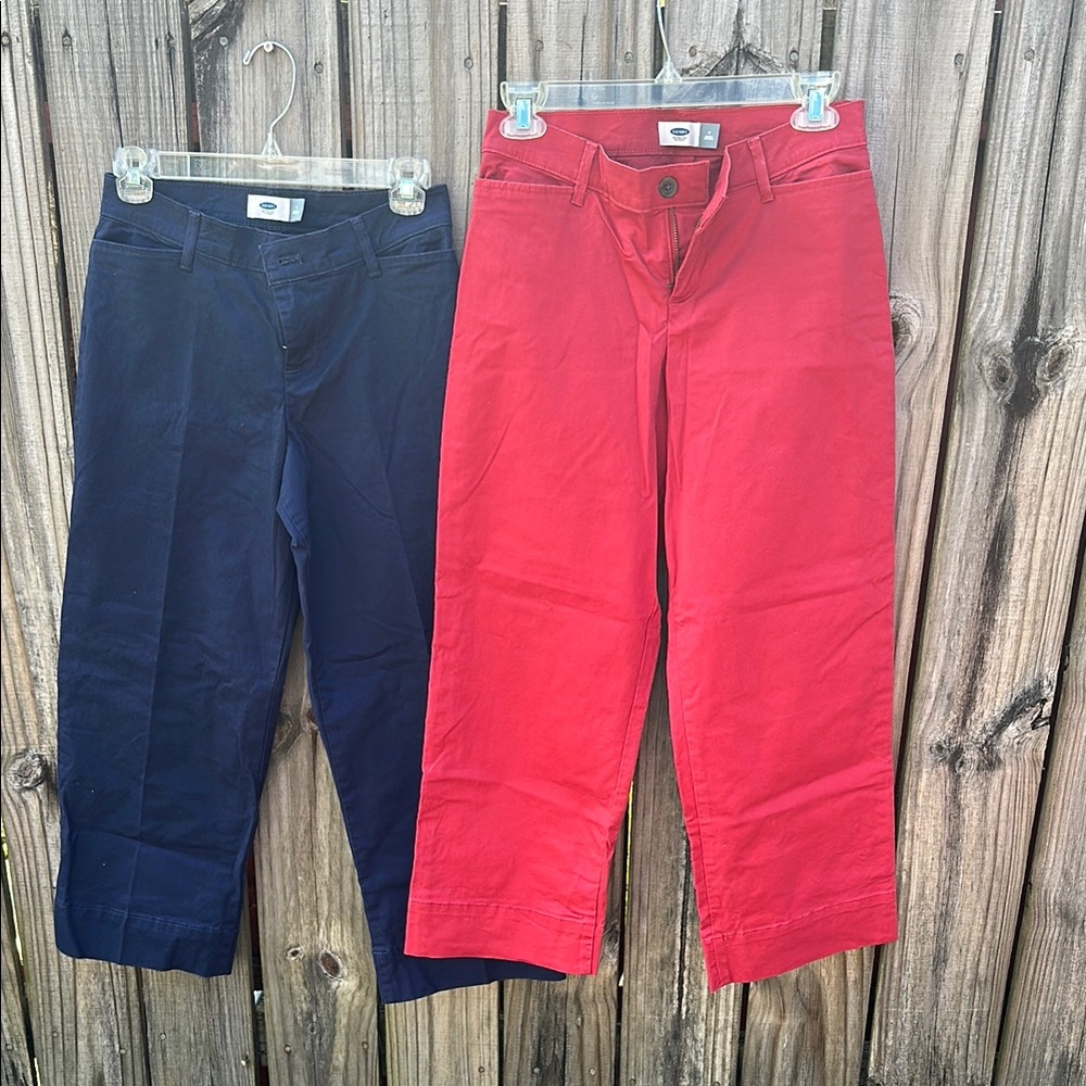 Old Navy Women's Pants - Navy and Red